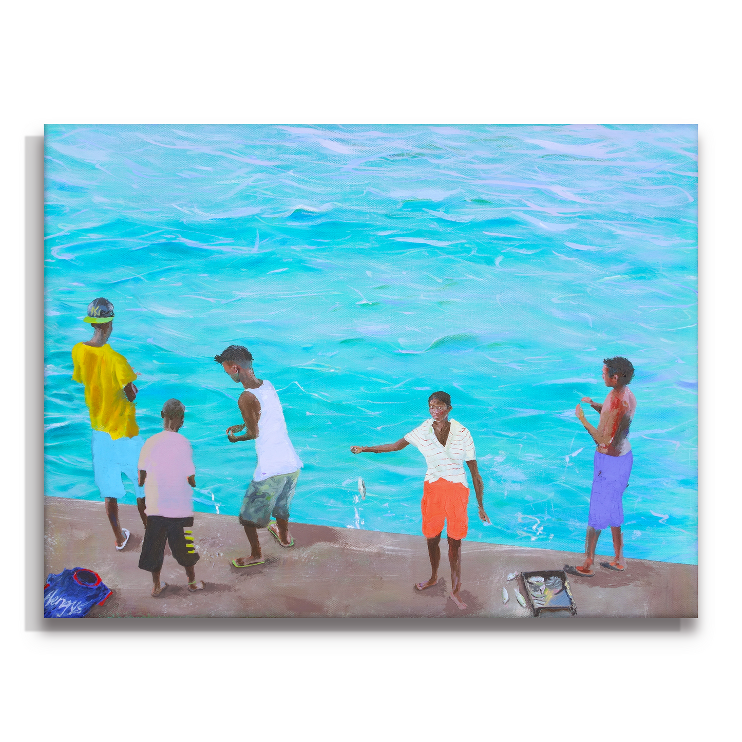 Boys Fishing - aengus paintings