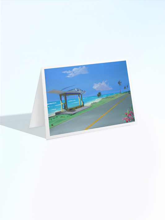 Bus to Sally Peachie A5 Gift Card - aengus paintings